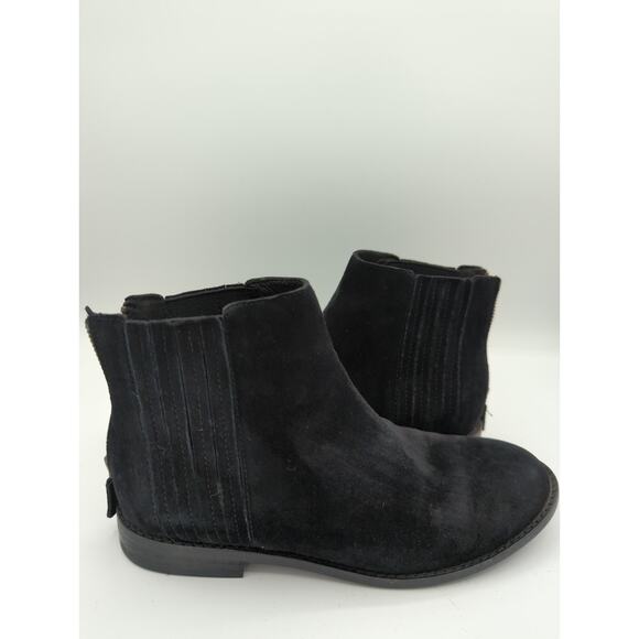 Eileen Fisher | Suede Leather Black Ankle Zip Up Bootie | Size 6 - Picture 6 of 8